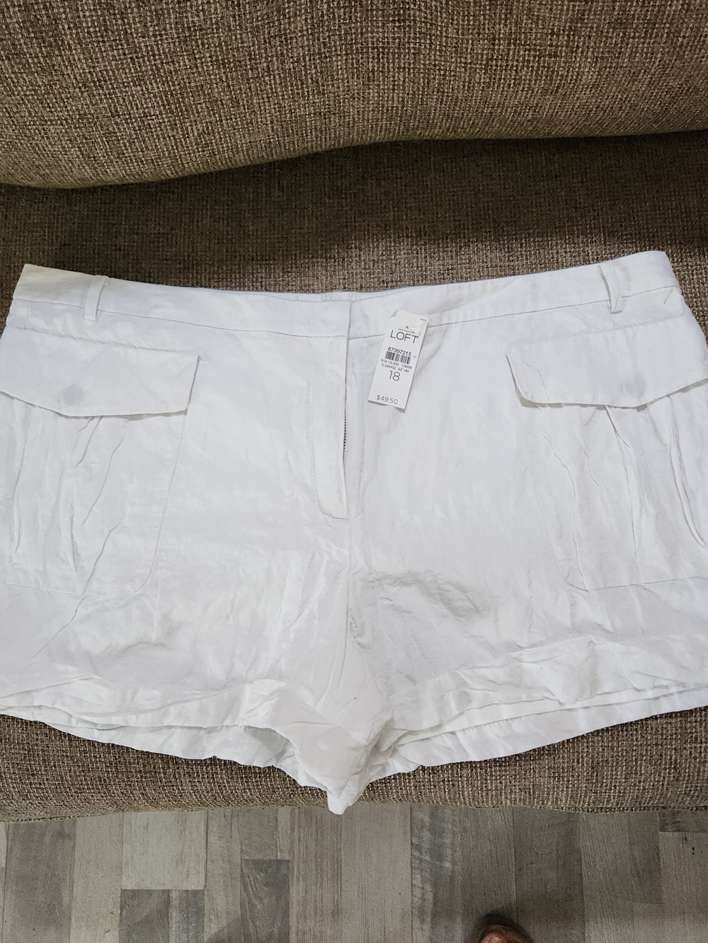 Ann Taylor Loft White Double Layer Cotton Casual Shorts 3" 18 Costal Resort